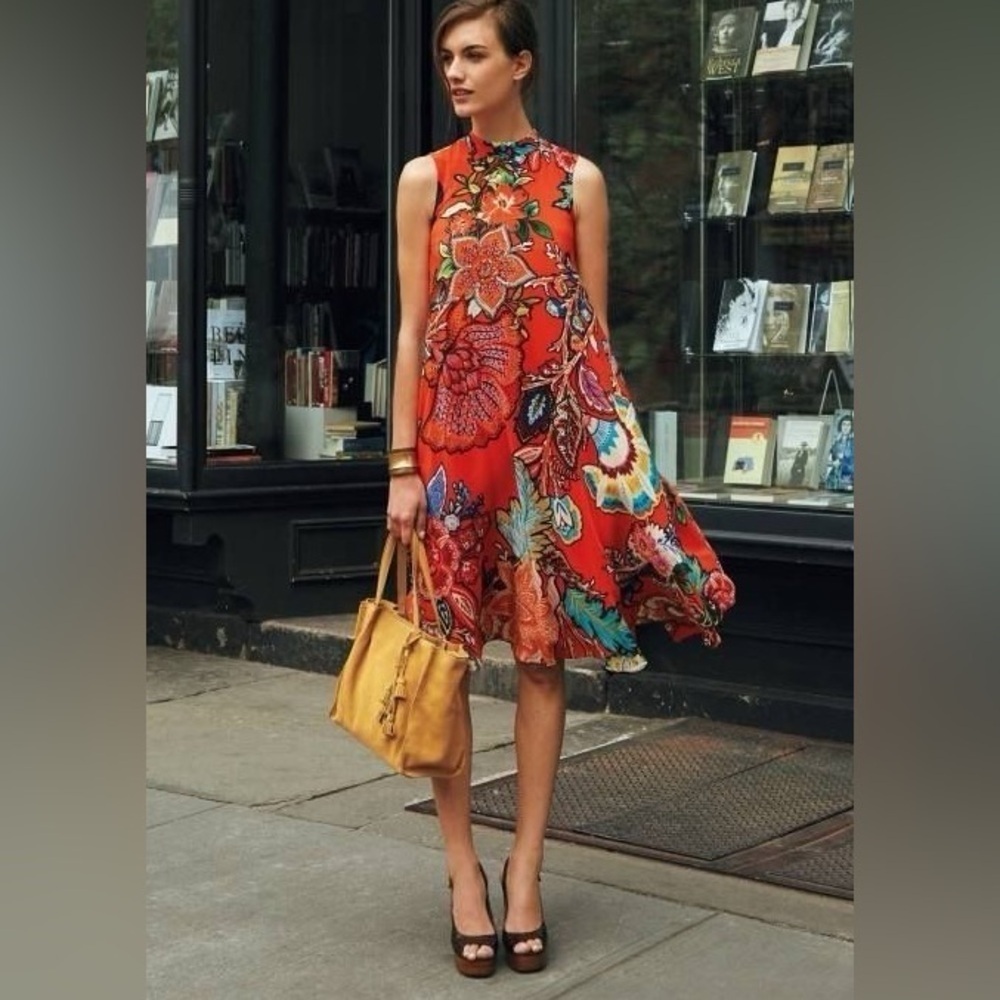 Anthropologie Maeve Larkhill silk midi dress